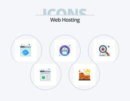 Web Hosting Flat Icon Pack 5 Icon Design. search. bug. web. speed. internet vector