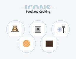 paquete de iconos planos de alimentos 5 diseño de iconos. . . foto. restaurante. tenedor vector