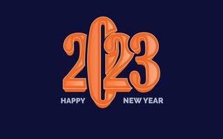 feliz año nuevo 2023 diseño de logotipo de tipografía brillante vector