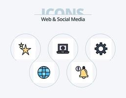 diseño de iconos llenos de línea web y redes sociales paquete de iconos 5. medios de comunicación. video . izquierda. esquina vector