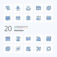 20 Motivation Blue Color icon Pack like motivation equalizer photo editing up vector