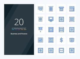 20 Finance Blue Color icon for presentation vector