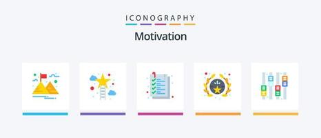 paquete de iconos de 5 planos de motivación que incluye ecualizador. control. documento. estrella. otorgar. diseño de iconos creativos vector