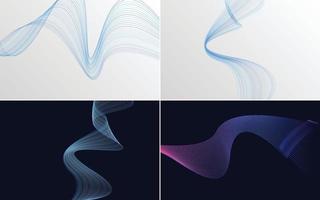 Modern wave curve abstract vector background pack for a contemporary look