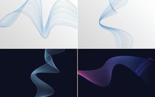 Modern wave curve abstract vector background pack for a contemporary look