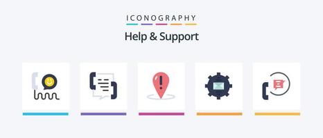 Help And Support Flat 5 Icon Pack Including help. communication. point. mail. email. Creative Icons Design vector