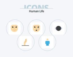 Human Flat Icon Pack 5 Icon Design. . human. smile. face. sad vector