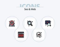 Seo and Web Line Filled Icon Pack 5 Icon Design. webpage. seo. hand. web. online vector