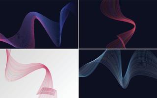 Collection of geometric minimal lines pattern set vector