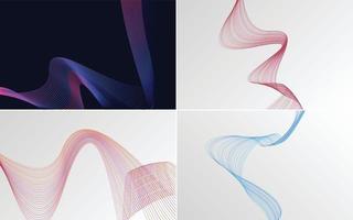 Modern wave curve abstract vector background pack for a sleek and modern design