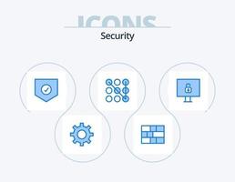 paquete de iconos azul de seguridad 5 diseño de iconos. . seguridad. seguridad. cerrar con llave. seguridad vector