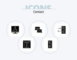 paquete de iconos de glifo de contacto 5 diseño de iconos. conversación. comunicación. correo electrónico. llamar. mensaje vector