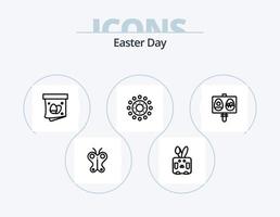 Easter Line Icon Pack 5 Icon Design. egg. easter. love. box. easter vector