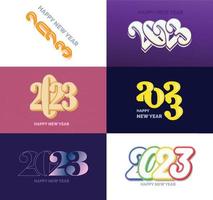 Big Set of 2023 Happy New Year logo text design 2023 number design template vector