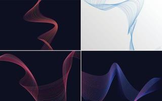 Collection of geometric minimal lines pattern set vector