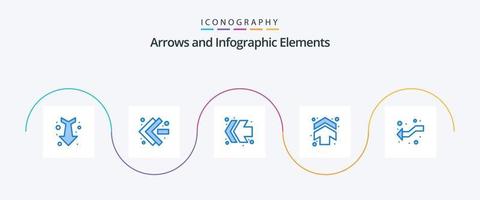 paquete de iconos de flecha azul 5 que incluye . flechas izquierda. intersecarse vector