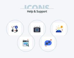 ayuda y soporte plano icon pack 5 diseño de iconos. . apoyo. auriculares. pregunta. ayuda vector