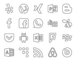 20 Social Media Icon Pack Including air bnb coderwall swarm microsoft access foursquare vector