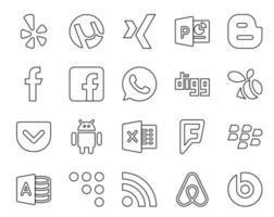 20 Social Media Icon Pack Including air bnb coderwall swarm microsoft access foursquare vector