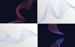 Modern wave curve abstract vector background pack for a chic and stylish design