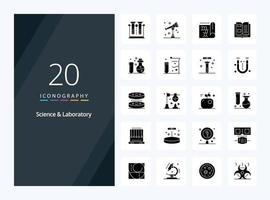 20 Science Solid Glyph icon for presentation vector