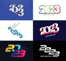 Big Collection of 2023 Happy New Year symbols Cover of business diary for 2023 with wishes vector