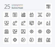 Business People 25 Line icon pack including people. business. man. teamwork. production vector