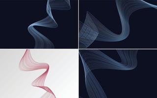 agregue un atractivo visual a sus presentaciones con estos fondos abstractos de líneas onduladas vector