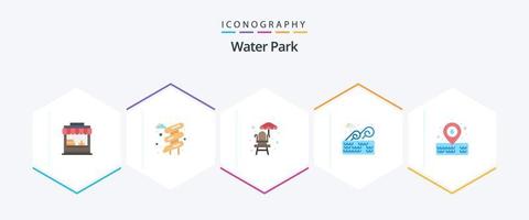 Water Park 25 Flat icon pack including . park. park. water. holder vector