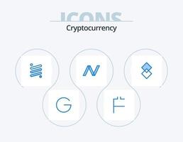 paquete de iconos de criptomoneda azul 5 diseño de iconos. moneda. moneda criptográfica. elevar. cripto. criptomoneda vector