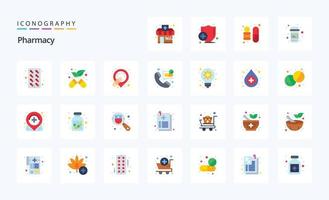25 Pharmacy Flat color icon pack vector