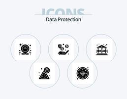 Data Protection Glyph Icon Pack 5 Icon Design. . gdpr. dedicated. data. security vector