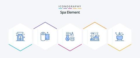 Spa Element 25 Blue icon pack including ent. candle. medical. wellness. spa vector