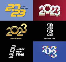 Big Collection of 2023 Happy New Year symbols Cover of business diary for 2023 with wishes vector