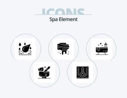 Spa Element Glyph Icon Pack 5 Icon Design. . shower. spa. bathtub. spa vector