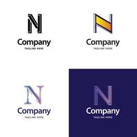 letra n gran diseño de paquete de logotipos diseño de logotipos modernos y creativos para su negocio vector