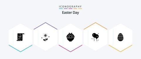 Easter 25 Glyph icon pack including egg. easter. basket. decoration. easter vector