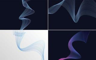 Collection of geometric minimal lines pattern set vector