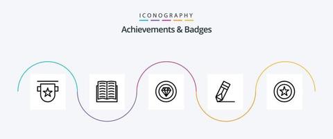 logros e insignias línea 5 paquete de iconos que incluye logros. lápiz. guirnalda. diseño. actuación vector
