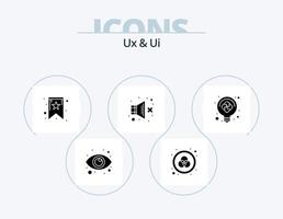 ux y ui glyph icon pack 5 diseño de iconos. rompecabezas. idea. marcador. sonido. sonido vector