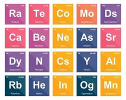 20 Preiodic table of the elements Icon Pack Design vector
