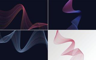 Modern wave curve abstract vector background pack for a creative and artistic design