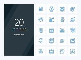 20 Web Security Blue Color icon for presentation vector