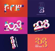 Big Set of 2023 Happy New Year logo text design 2023 number design template vector