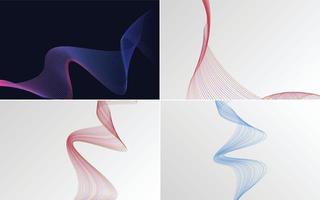 Modern wave curve abstract vector background pack for a sleek and professional design