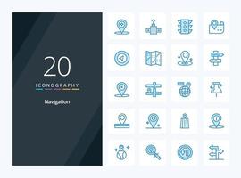 20 Navigation Blue Color icon for presentation vector