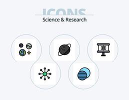 Science Line Filled Icon Pack 5 Icon Design. structure. science. space. planet. shape vector