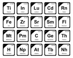 diseño de paquete de iconos de 20 tablas preiodicas de los elementos vector