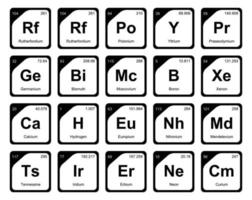 20 Preiodic table of the elements Icon Pack Design vector