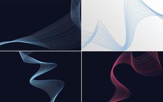 Boost your presentations with this set of 4 vector line backgrounds